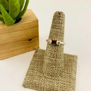 Sterling Silver & Garnet ring